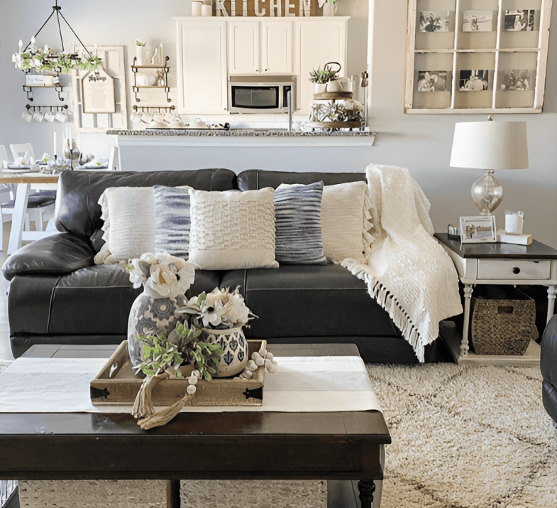 Farmhouse Simple Decor with Greens living room refresh 