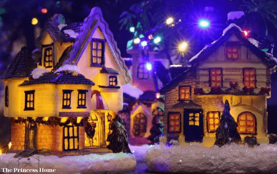 20.Purple Christmas Village Display:
