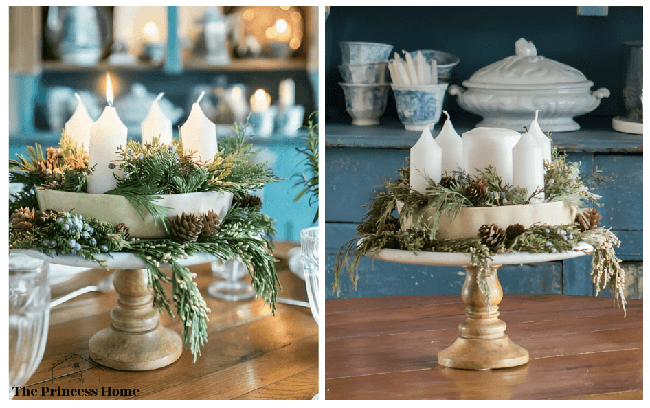 1.Natural Elegance: Pinecones and Evergreens