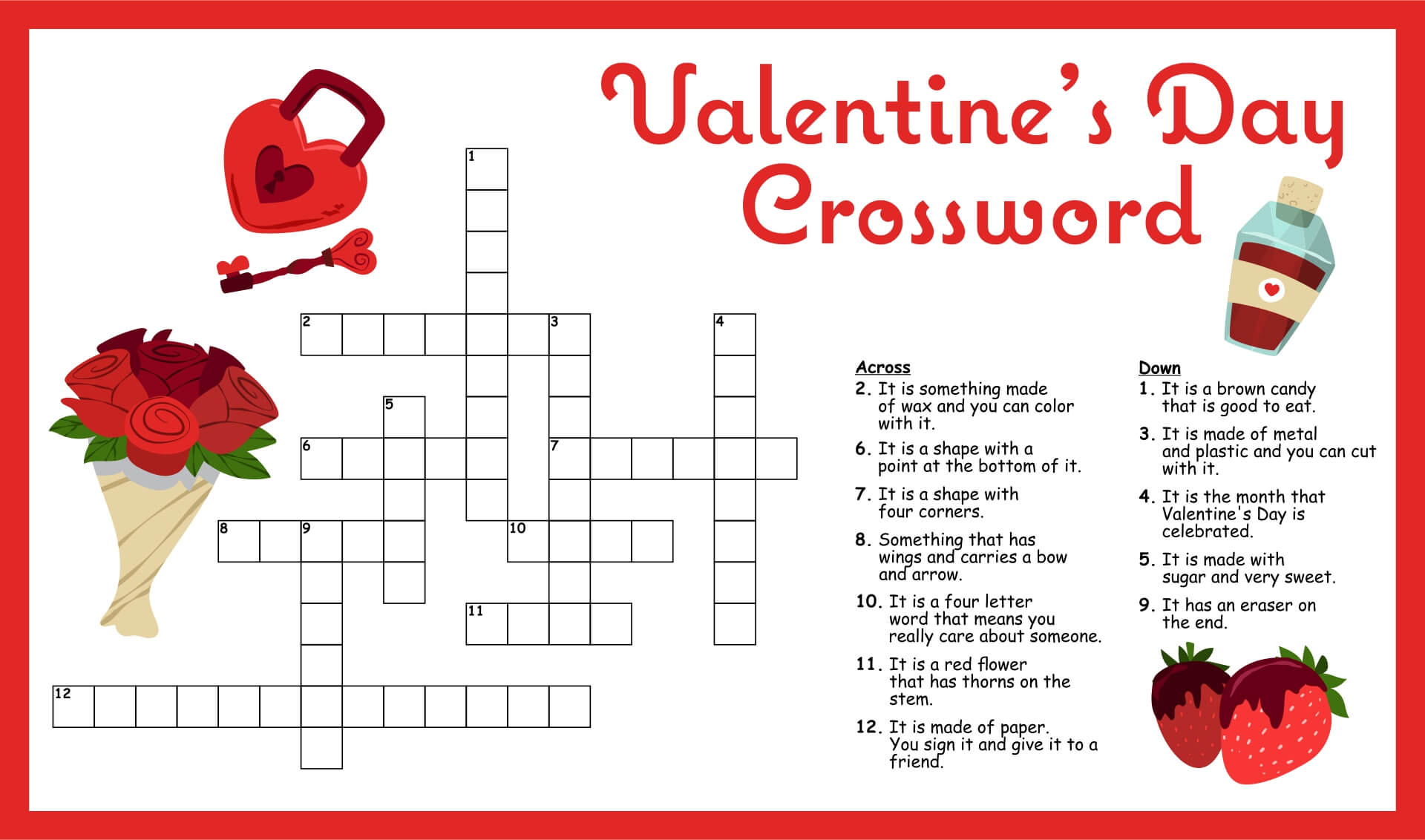 1.Romantic Crossword Puzzle: